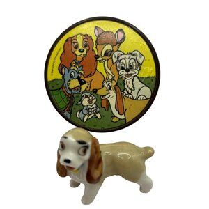 VTG WADE England Lady and the Tramp Disney Hatbox Series Whimsies LADY with Box